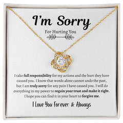 I'm Sorry Love Knot Necklace Design A