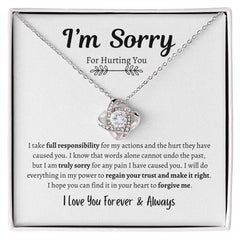 I'm Sorry Love Knot Necklace Design A