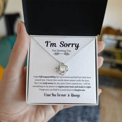 I'm Sorry Love Knot Necklace Design A