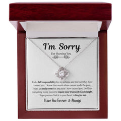 I'm Sorry Love Knot Necklace Design A