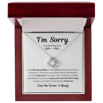 I'm Sorry Love Knot Necklace Design A